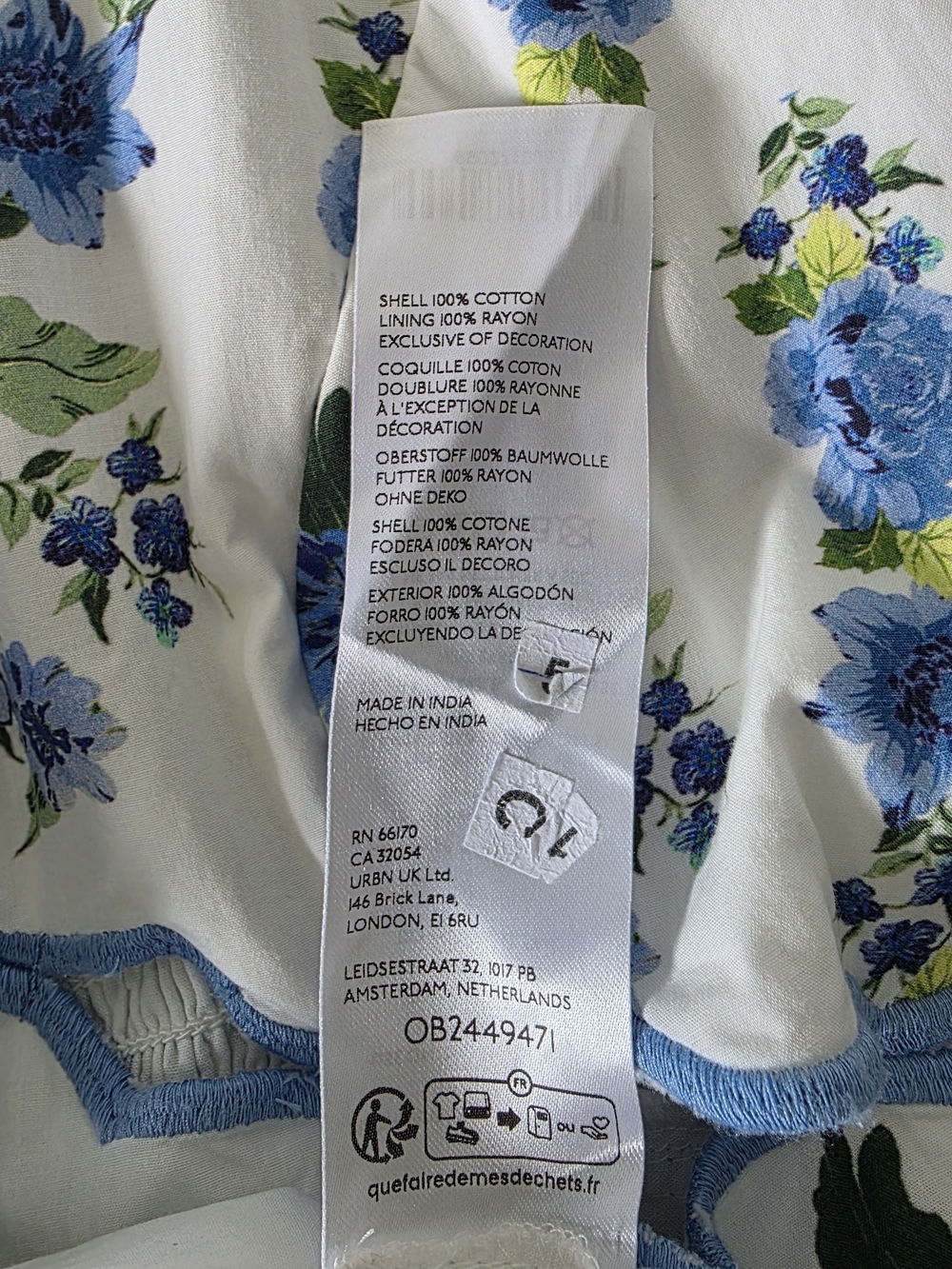 By Anthropologie Cotton Scalloped Midi Dress Floral Butterfly Preppy Size M - Picture 10 of 16